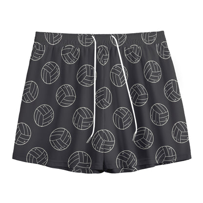 Black And White Volleyball Pattern Print Mesh Shorts