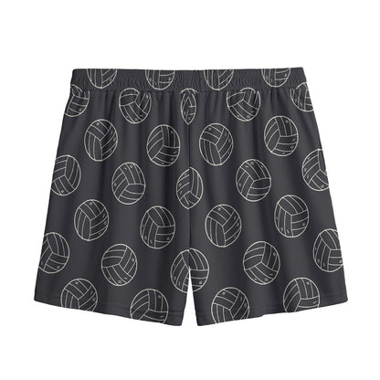 Black And White Volleyball Pattern Print Mesh Shorts