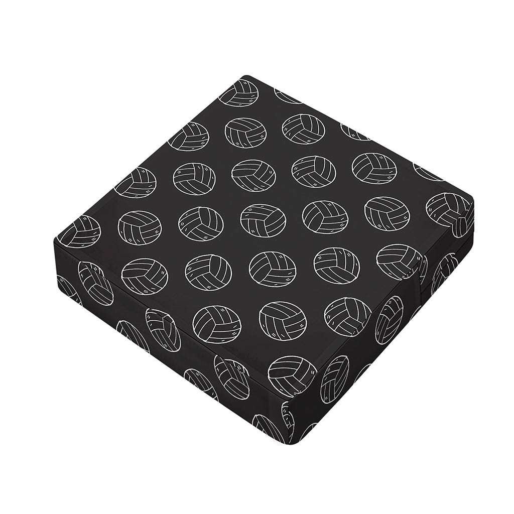 Black And White Volleyball Pattern Print Outdoor Seat Cushion Cover