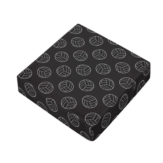 Black And White Volleyball Pattern Print Outdoor Seat Cushion Cover