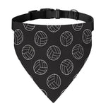 Black And White Volleyball Pattern Print Over The Collar Dog Bandana