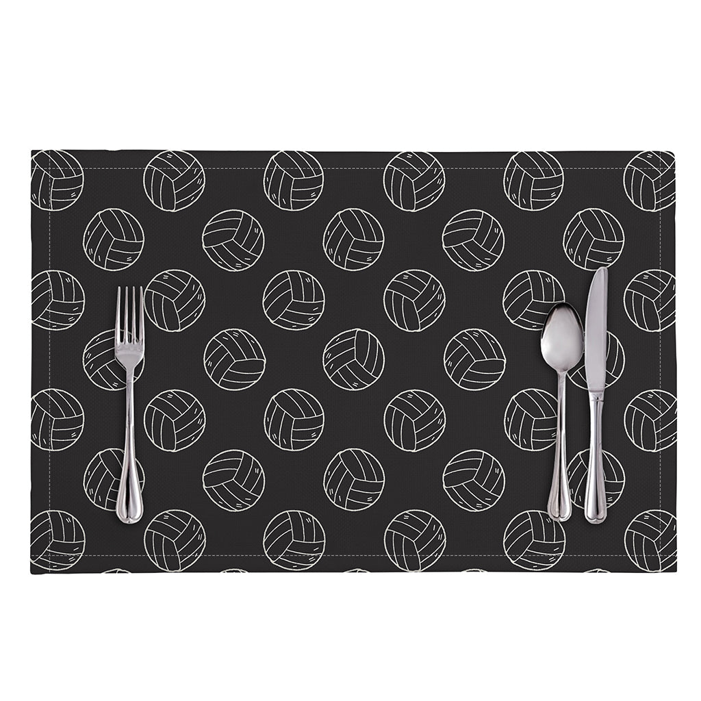 Black And White Volleyball Pattern Print Placemat