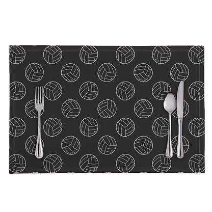 Black And White Volleyball Pattern Print Placemat