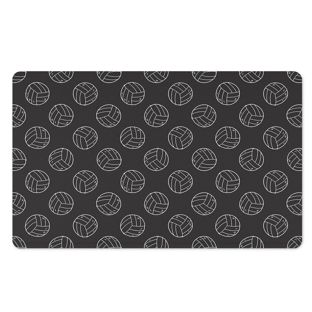 Black And White Volleyball Pattern Print Polyester Doormat