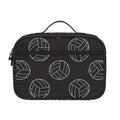 Black And White Volleyball Pattern Print Portable Lunch Bag