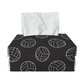Black And White Volleyball Pattern Print Rectangle Tissue Box Cover