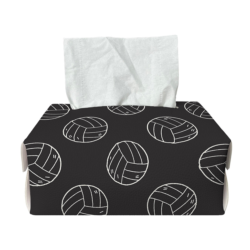 Black And White Volleyball Pattern Print Rectangle Tissue Box Cover