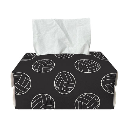 Black And White Volleyball Pattern Print Rectangle Tissue Box Cover