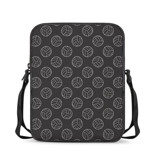 Black And White Volleyball Pattern Print Rectangular Crossbody Bag