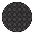Black And White Volleyball Pattern Print Round Floor Mat
