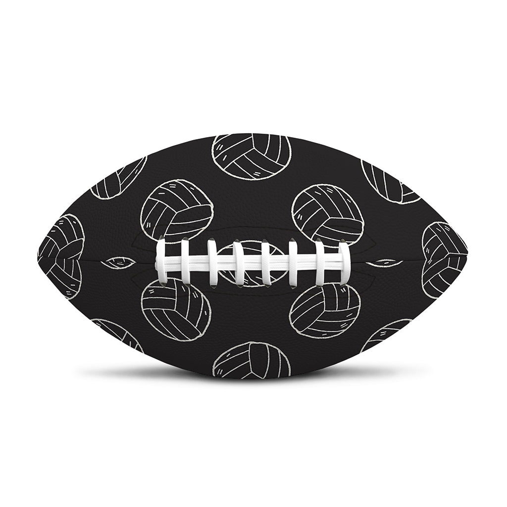 Black And White Volleyball Pattern Print Rugby Ball