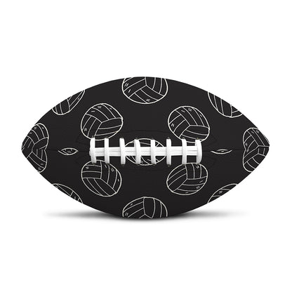 Black And White Volleyball Pattern Print Rugby Ball