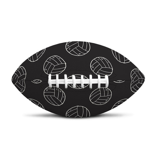 Black And White Volleyball Pattern Print Rugby Ball