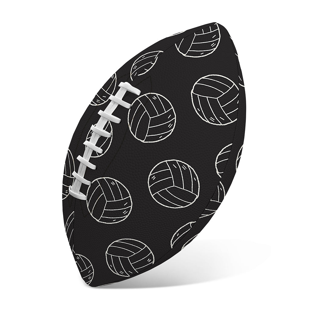 Black And White Volleyball Pattern Print Rugby Ball