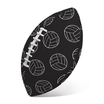 Black And White Volleyball Pattern Print Rugby Ball