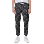 Black And White Volleyball Pattern Print Scuba Joggers