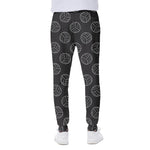 Black And White Volleyball Pattern Print Scuba Joggers