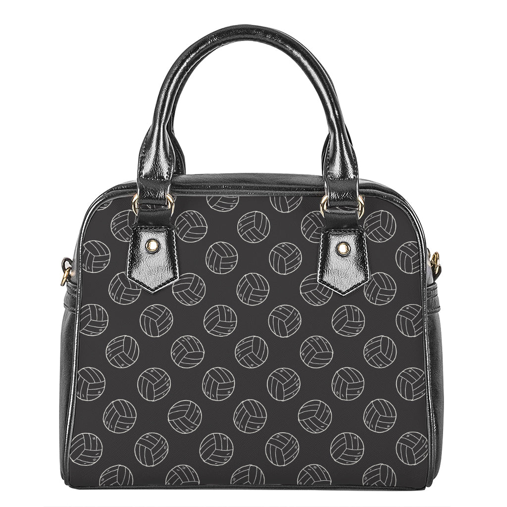 Black And White Volleyball Pattern Print Shoulder Handbag