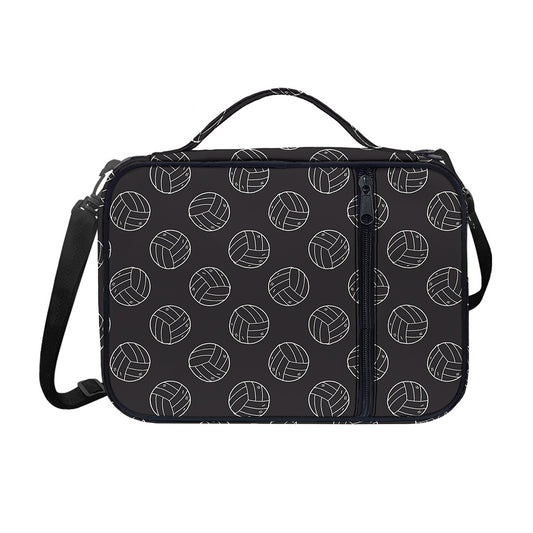Black And White Volleyball Pattern Print Shoulder Strap Bible Bag