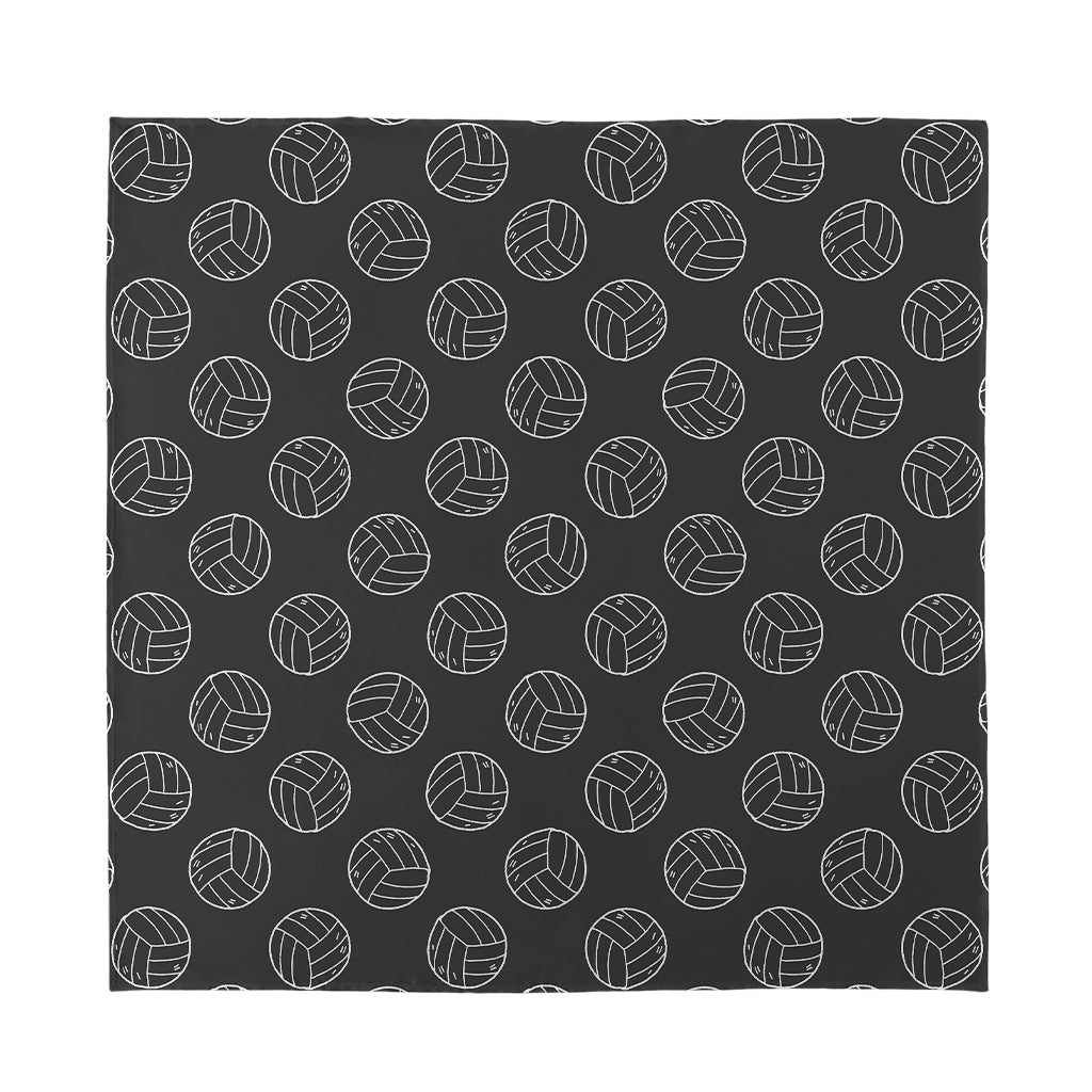 Black And White Volleyball Pattern Print Silk Bandana
