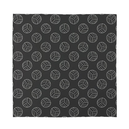 Black And White Volleyball Pattern Print Silk Bandana