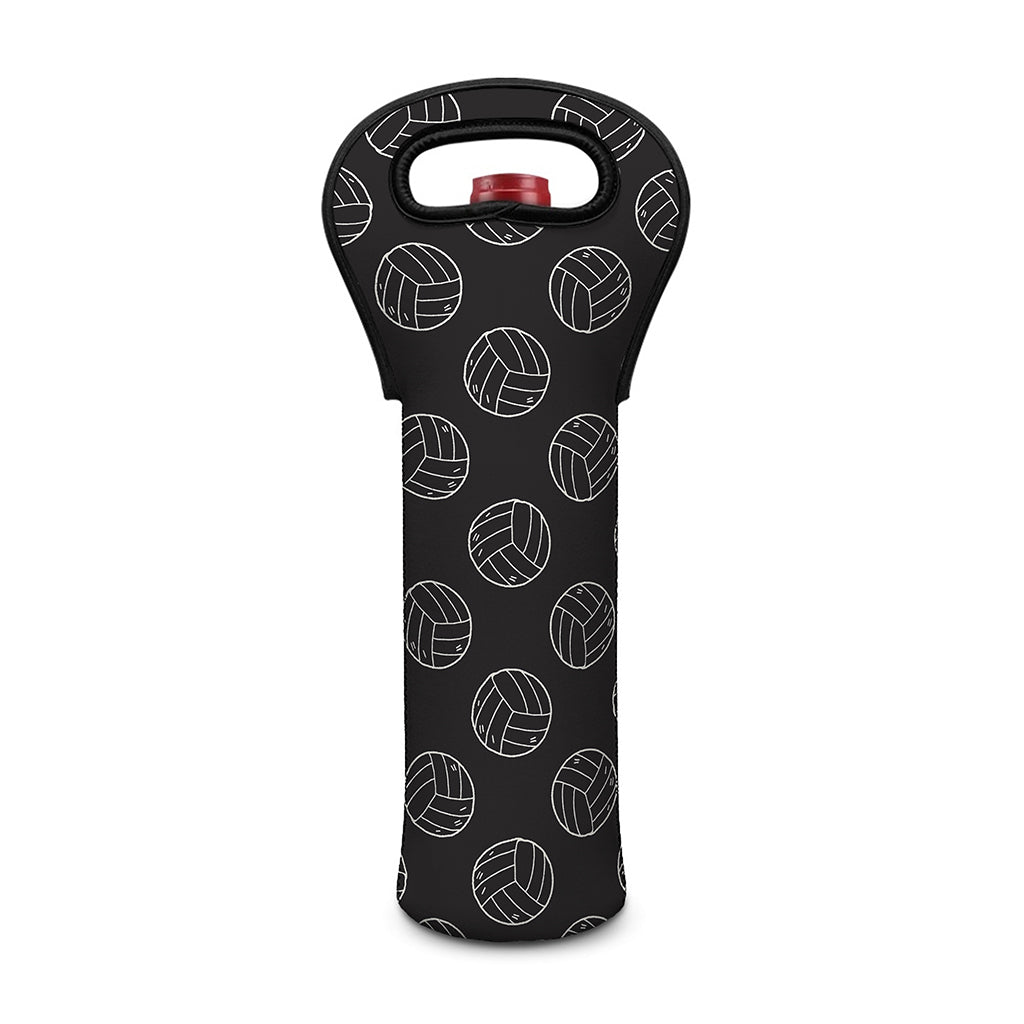 Black And White Volleyball Pattern Print Single Neoprene Wine Tote