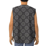 Black And White Volleyball Pattern Print Sleeveless Baseball Jersey