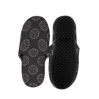 Black And White Volleyball Pattern Print Slippers