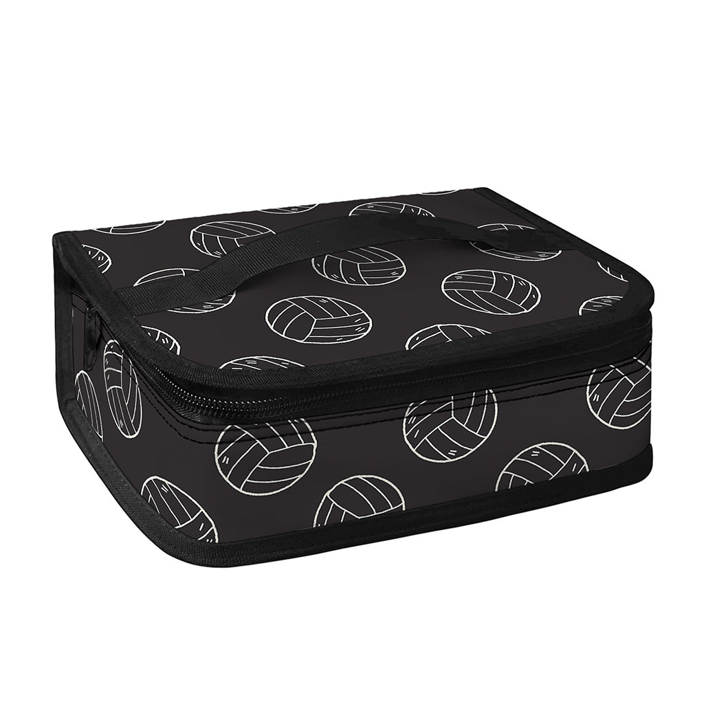Black And White Volleyball Pattern Print Small Lunch Bag