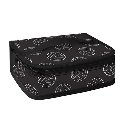 Black And White Volleyball Pattern Print Small Lunch Bag