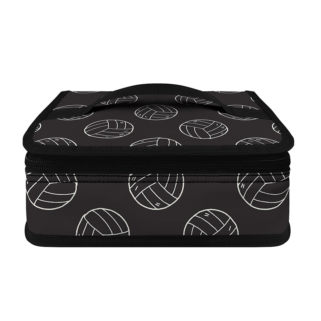 Black And White Volleyball Pattern Print Small Lunch Bag