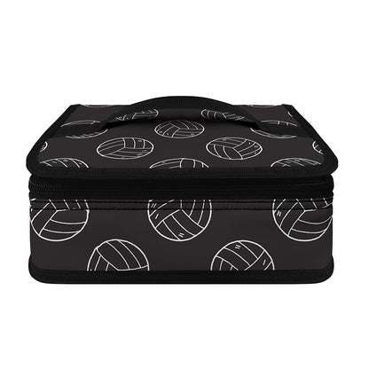Black And White Volleyball Pattern Print Small Lunch Bag