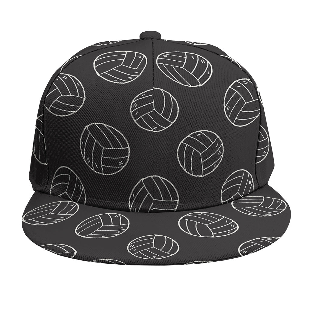 Black And White Volleyball Pattern Print Snapback Cap