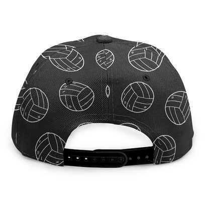 Black And White Volleyball Pattern Print Snapback Cap