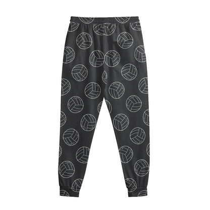 Black And White Volleyball Pattern Print Sweatpants