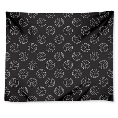 Black And White Volleyball Pattern Print Tapestry