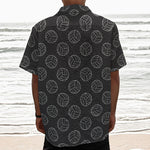 Black And White Volleyball Pattern Print Textured Short Sleeve Shirt