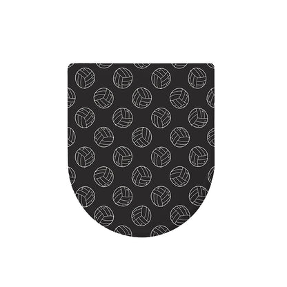 Black And White Volleyball Pattern Print Toilet Lid Cover