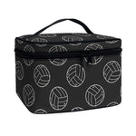 Black And White Volleyball Pattern Print Travel Makeup Bag