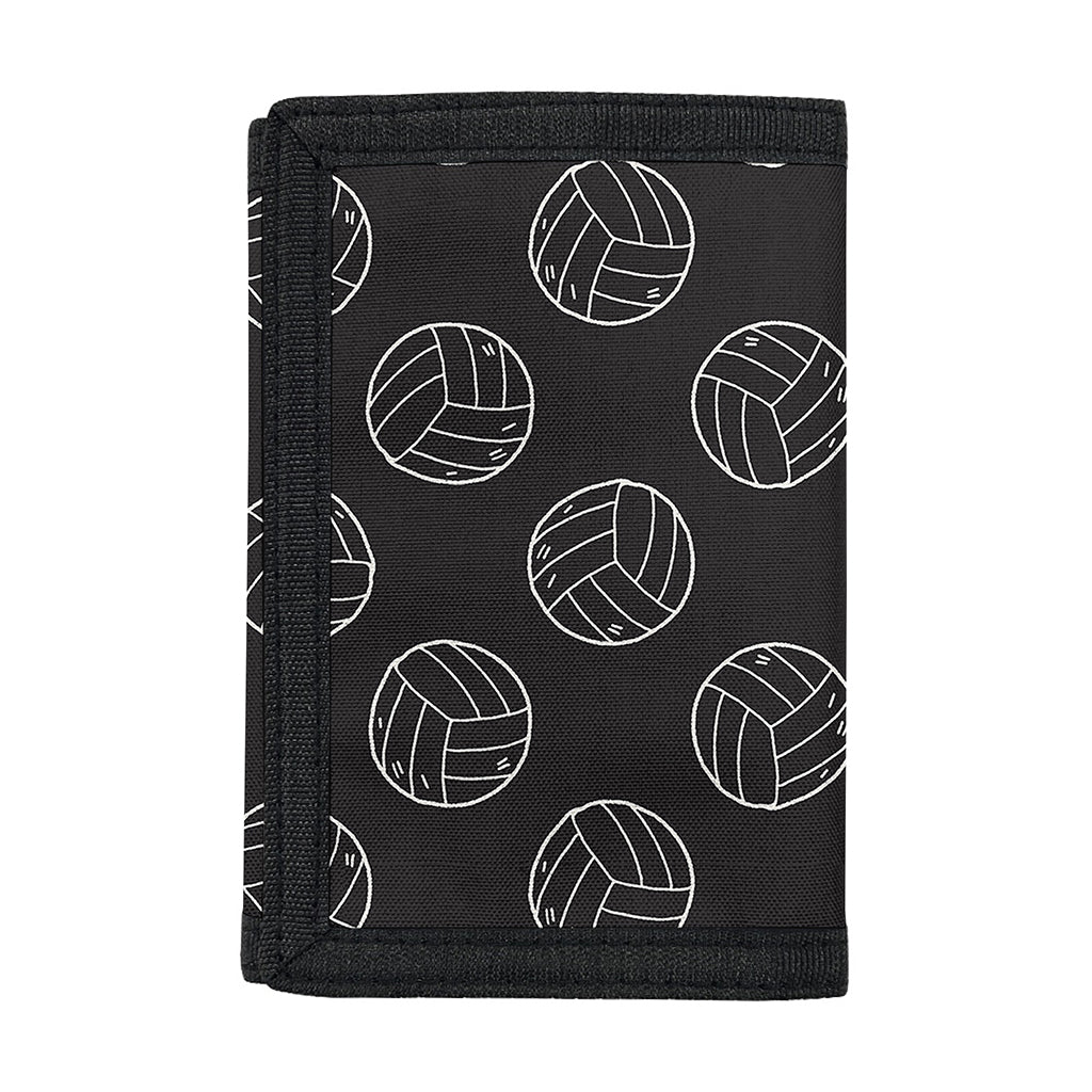 Black And White Volleyball Pattern Print Trifold Wallet