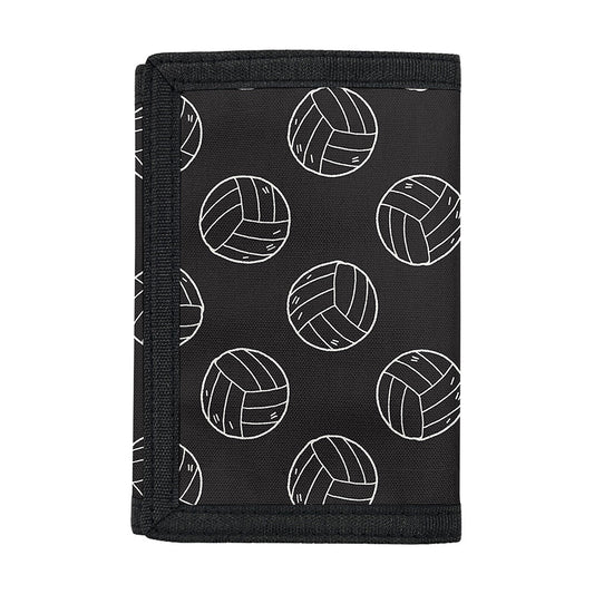 Black And White Volleyball Pattern Print Trifold Wallet