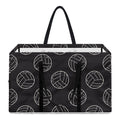 Black And White Volleyball Pattern Print Utility Tote Bag