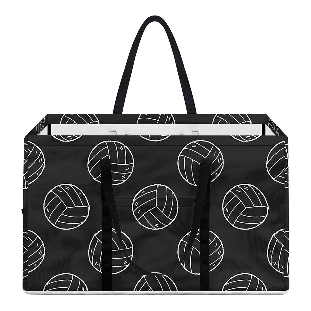 Black And White Volleyball Pattern Print Utility Tote Bag