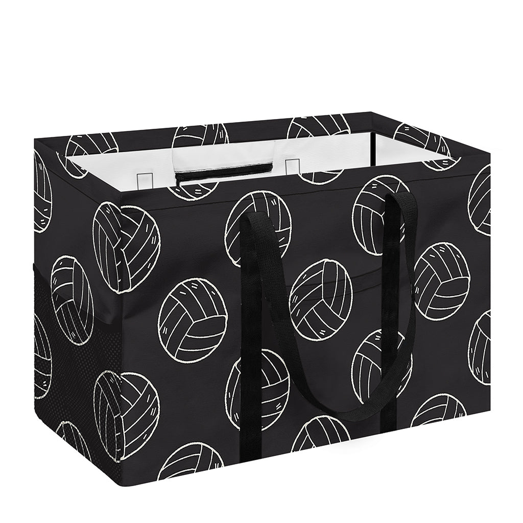 Black And White Volleyball Pattern Print Utility Tote Bag