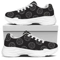 Black And White Volleyball Pattern Print White Chunky Shoes
