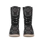 Black And White Volleyball Pattern Print Winter Boots