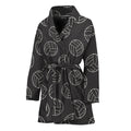 Black And White Volleyball Pattern Print Women's Bathrobe