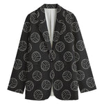 Black And White Volleyball Pattern Print Women's Blazer