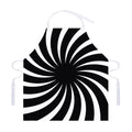 Black And White Vortex Swirl Print Adjustable Apron