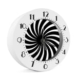 Black And White Vortex Swirl Print Alarm Clock
